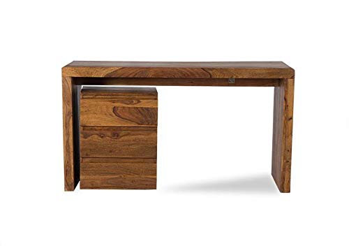 Space Galaxy Furniture Solid Sheesham Big Size Study Table Office Table Computer Table 3 Drawers Side Table Natural Finish