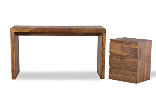 Space Galaxy Furniture Solid Sheesham Big Size Study Table Office Table Computer Table 3 Drawers Side Table Natural Finish