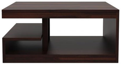 Space Galaxy Furniture Solid Sheesham Centre Coffee Table Open Shelf Storage Walnut Finish