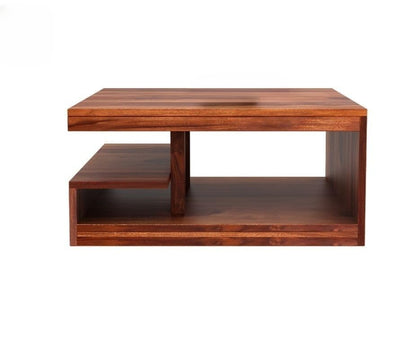 Space Galaxy Furniture Solid Sheesham Centre Coffee Table Open Shelf Storage Honey Oak Finish