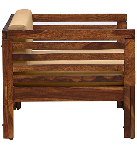 Space Galaxy Furniture Solid Sheesham One Seater Sofa Natural Finish