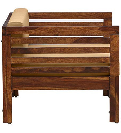 Space Galaxy Furniture Solid Sheesham One Seater Sofa Natural Finish
