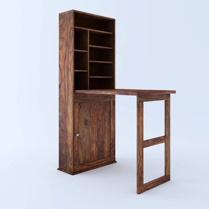 Space Galaxy Furniture Solid Sheesham Wallmount  Study Table Office Table Laptop Table  Natural Finish