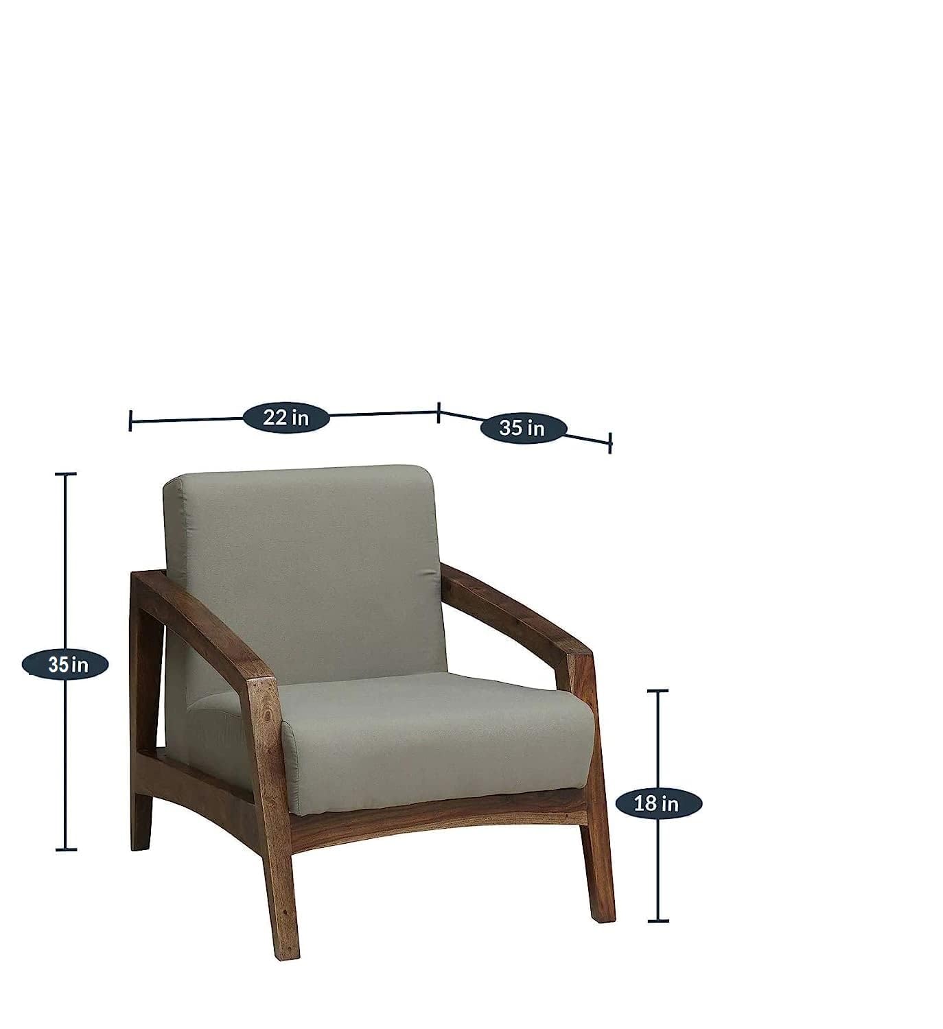 Space Galaxy Furniture Solid Sheesham One Seater Sofa Provincial Teak Finish