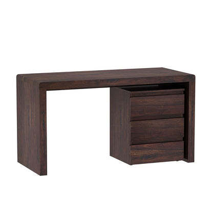 Space Galaxy Furniture Solid Sheesham Big Size Study Table Office Table Computer Table With 3 Drawers Side Table Walnut Finish