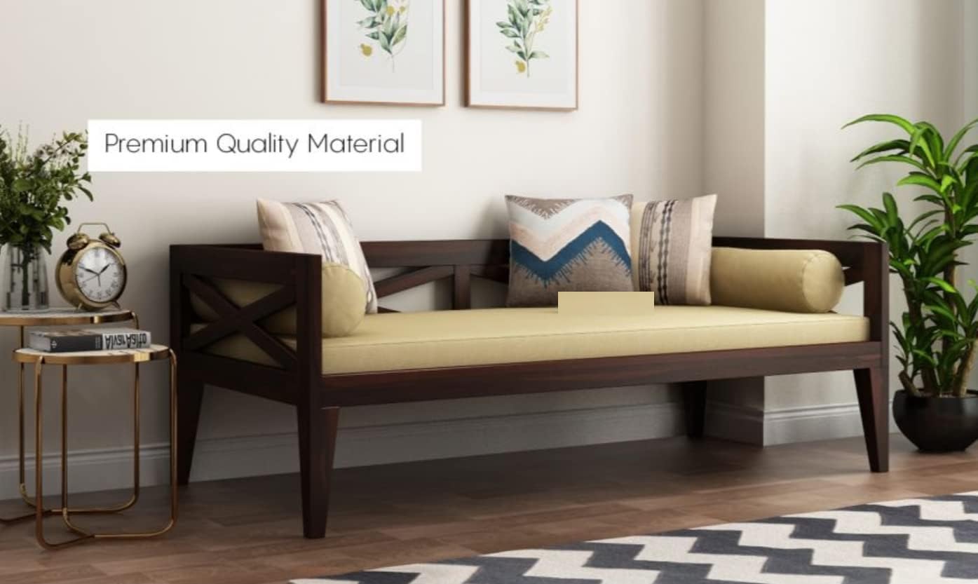 Space Galaxy Furniture Solid Sheesham Two Seater Sofa Honey Oak Finish