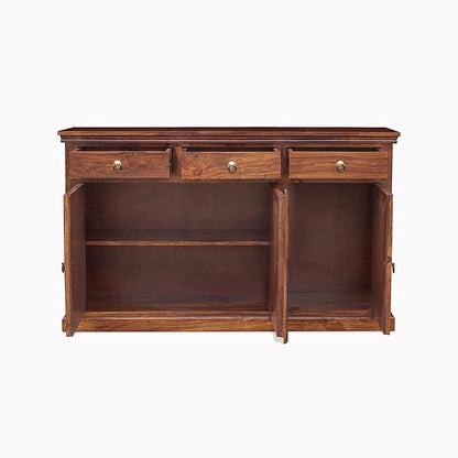 Space Galaxy Furniture Solid Sheesham Wood 3 Drawers & 3 Door tiles Sideboard & Cabinet With Storage
