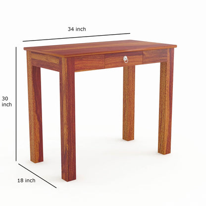 Space Galaxy Furniture Solid Sheesham One Drawers Study Table Laptop Table Warting Table Honey Oak  Finish