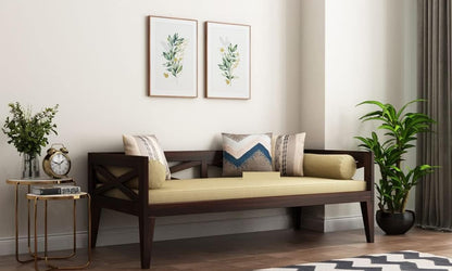 Space Galaxy Furniture Solid Sheesham Two Seater Sofa Honey Oak Finish
