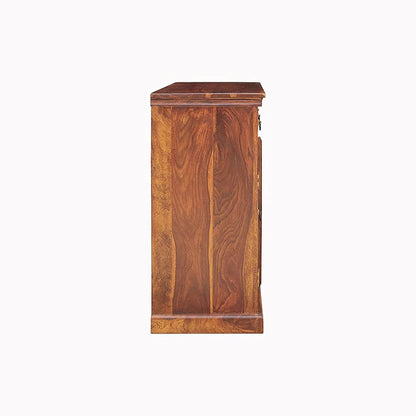 Space Galaxy Furniture Solid Sheesham Wood 3 Drawers & 3 Door tiles Sideboard & Cabinet With Storage