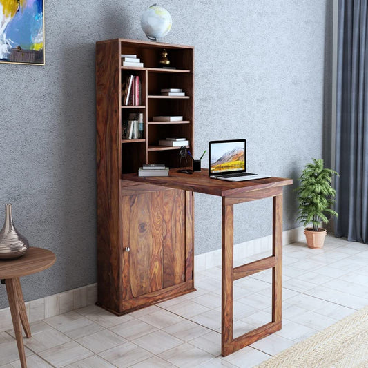 Space Galaxy Furniture Solid Sheesham Wallmount  Study Table Office Table Laptop Table  Natural Finish