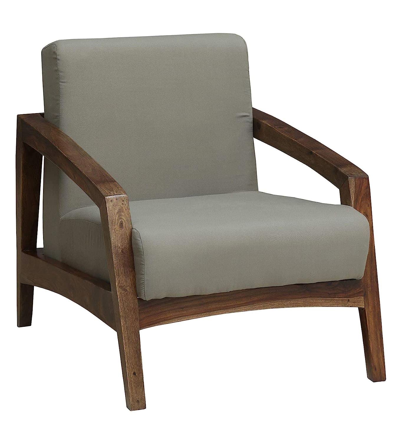 Space Galaxy Furniture Solid Sheesham One Seater Sofa Provincial Teak Finish
