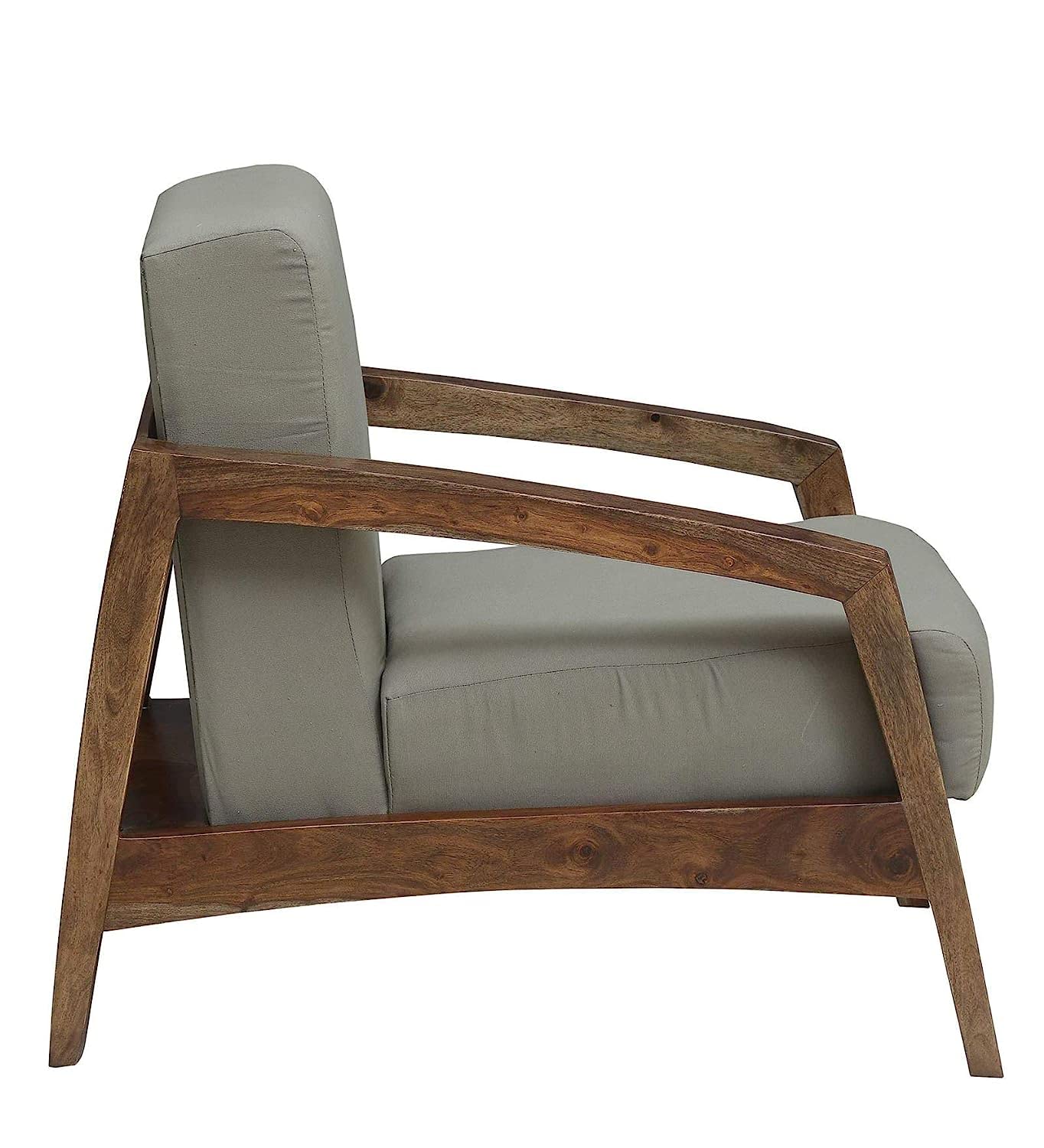 Space Galaxy Furniture Solid Sheesham One Seater Sofa Provincial Teak Finish