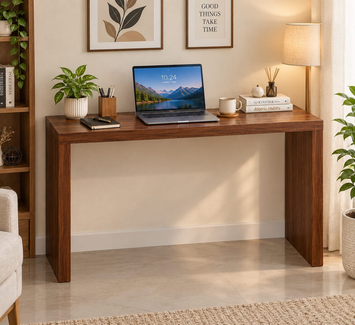 Space Galaxy Furniture Solid Sheesham Big Size Study Table Office Table Computer Table Honey Oak