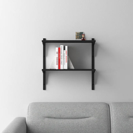Space Galaxy Furniture Solid Sheesham  Wall Shelf 2 Open Shelf Walnut Finish
