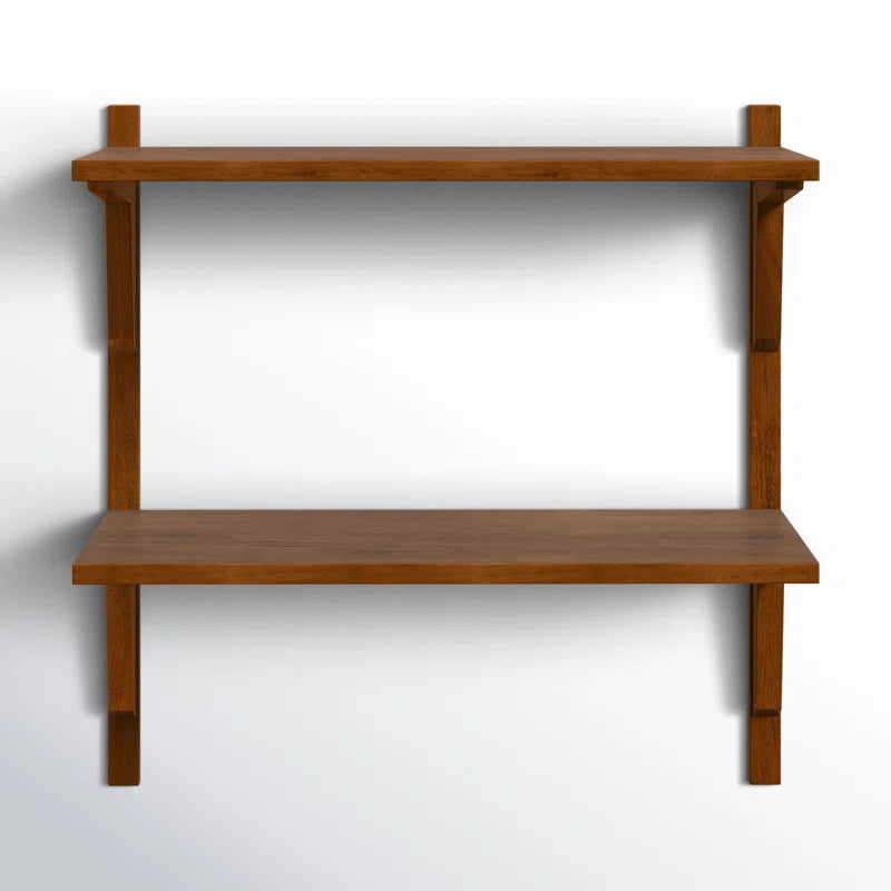 Space Galaxy Furniture Solid Sheesham  Wall Shelf 2 Open Shelf Natural Finish