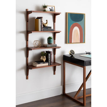 Space Galaxy Furniture Solid Sheesham  Wall Shelf 2 Open Shelf Natural Finish