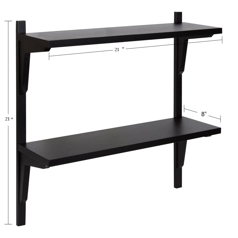 Space Galaxy Furniture Solid Sheesham  Wall Shelf 2 Open Shelf Natural Finish