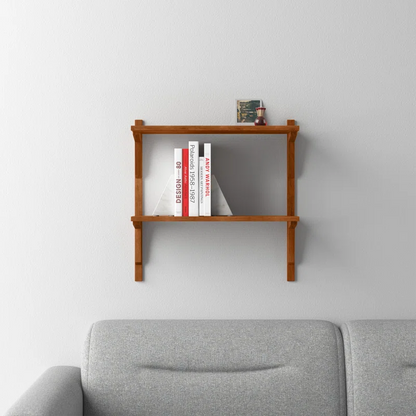 Space Galaxy Furniture Solid Sheesham  Wall Shelf 2 Open Shelf Natural Finish