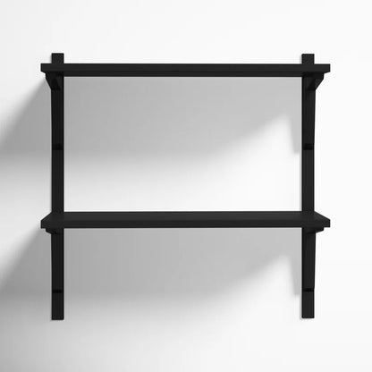 Space Galaxy Furniture Solid Sheesham  Wall Shelf 2 Open Shelf Walnut Finish