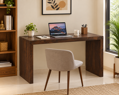 Space Galaxy Furniture Solid Sheesham Big Size Study Table Office Table Computer Table Walnut Finish