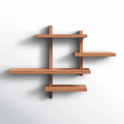 Space Galaxy Furniture Solid Sheesham  Wall Shelf 2 Open Shelf Natural Finish