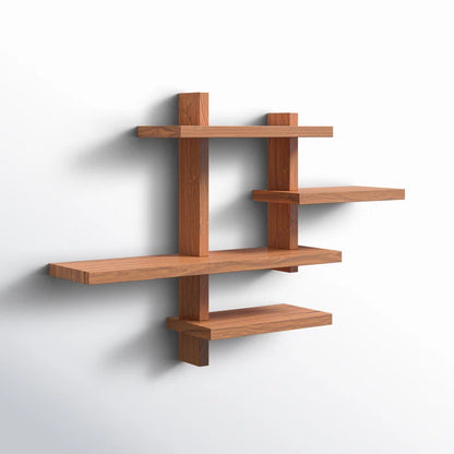 Space Galaxy Furniture Solid Sheesham  Wall Shelf 2 Open Shelf Natural Finish