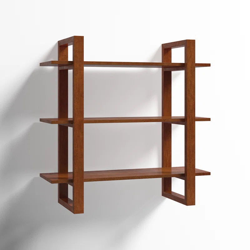 Space Galaxy Furniture Solid Sheesham  Wall Shelf 2 Open Shelf Natural Finish