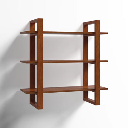 Space Galaxy Furniture Solid Sheesham  Wall Shelf 2 Open Shelf Natural Finish