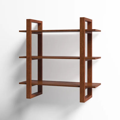 Space Galaxy Furniture Solid Sheesham  Wall Shelf 2 Open Shelf Natural Finish